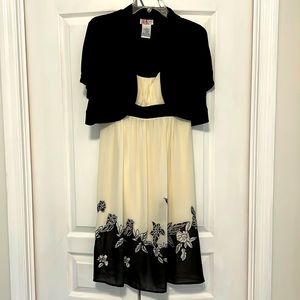 Cream and black dress